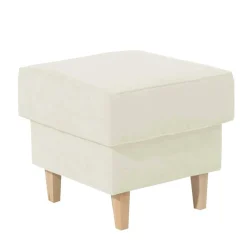Wohnen Hocker<Velours Couchhocker in Cremefarben - Kanmura