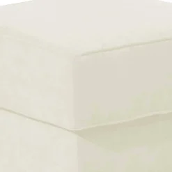 Wohnen Hocker<Velours Couchhocker in Cremefarben - Kanmura