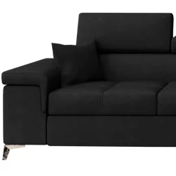 Wohnen Sofas<Velours Ecksofa in Schwarz - Milwaukee