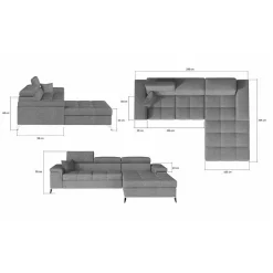 Wohnen Sofas<Velours Ecksofa in Schwarz - Milwaukee