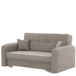 Wohnen Sofas<Velours Federkerncouch in Beigegrau - Fortinos