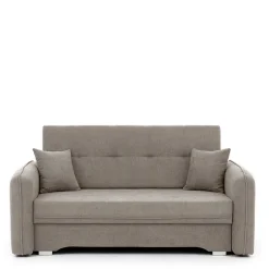 Wohnen Sofas<Velours Federkerncouch in Beigegrau - Fortinos