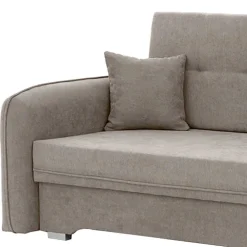 Wohnen Sofas<Velours Federkerncouch in Beigegrau - Fortinos
