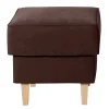 Wohnen Hocker<Velours Hocker in Braun und Buche - Revelinda