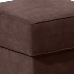 Wohnen Hocker<Velours Hocker in Braun und Buche - Revelinda