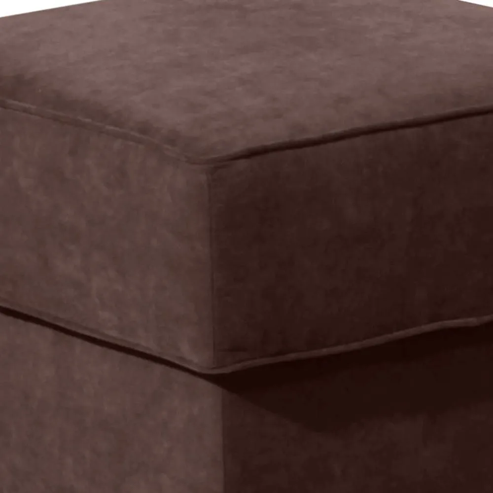 Wohnen Hocker<Velours Hocker in Braun und Buche - Revelinda
