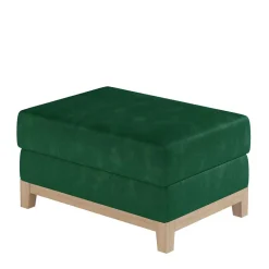 Wohnen Hocker<Velours Hocker in Dunkelgrün - Yamura
