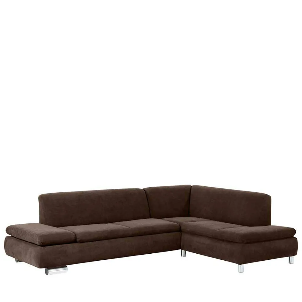 Wohnen Sofas<Velours Polsterecke in Braun - Delnoto