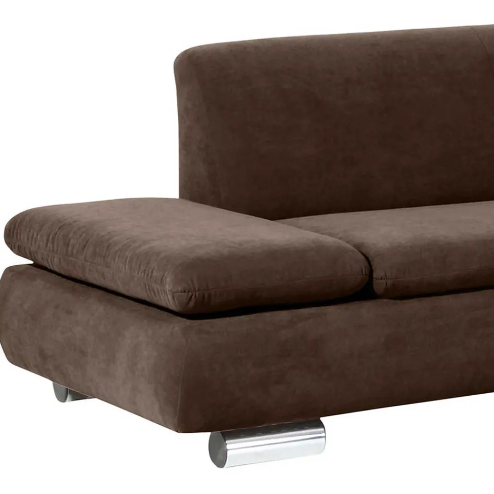 Wohnen Sofas<Velours Polsterecke in Braun - Delnoto