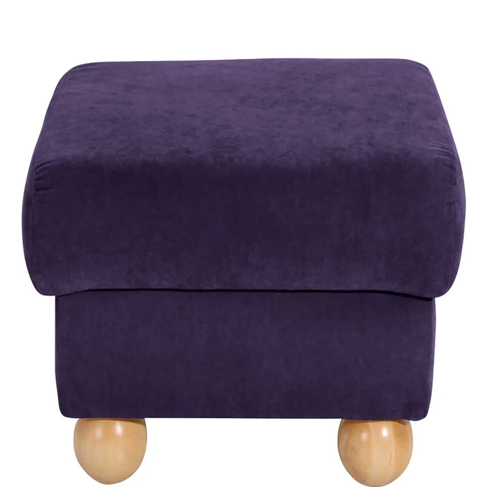 Wohnen Hocker<Velours Polsterhocker in Violett - Sotonio