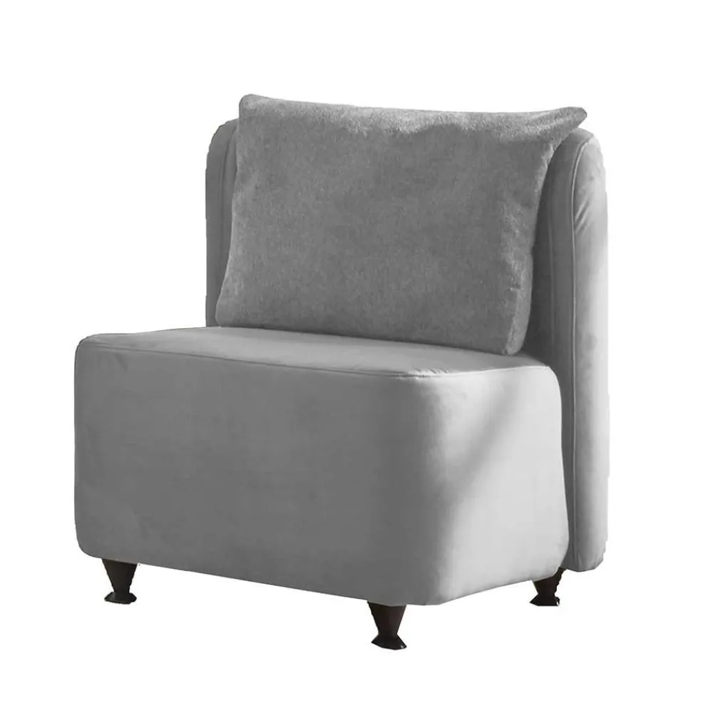 Wohnen Sessel<Velours Polstersessel in Silber Grau - Kolage