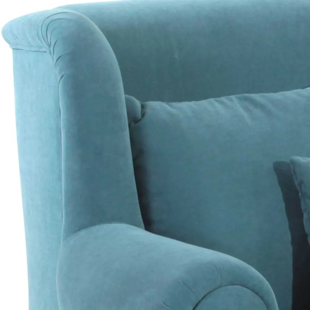 Wohnen Sessel<Velours Polstersessel in Petrol Blau - XXL Format - Karama