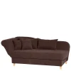 Wohnen Sofas<Velours Recamiere in Braun mit Buche - Curney
