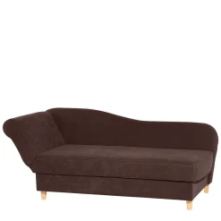 Wohnen Sofas<Velours Recamiere in Braun mit Buche - Curney