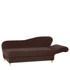 Wohnen Sofas<Velours Recamiere in Braun mit Buche - Curney