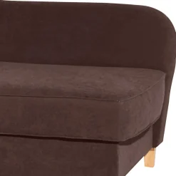 Wohnen Sofas<Velours Recamiere in Braun mit Buche - Curney