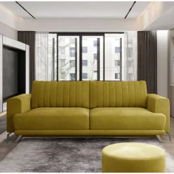 Wohnen Sofas<Velours Schlafcouch mit 145x215 cm Liegefläche - Lotta