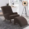 Wohnen Sessel<Velours Sessel in Braun mit Nussbaumfarben - Vastonia