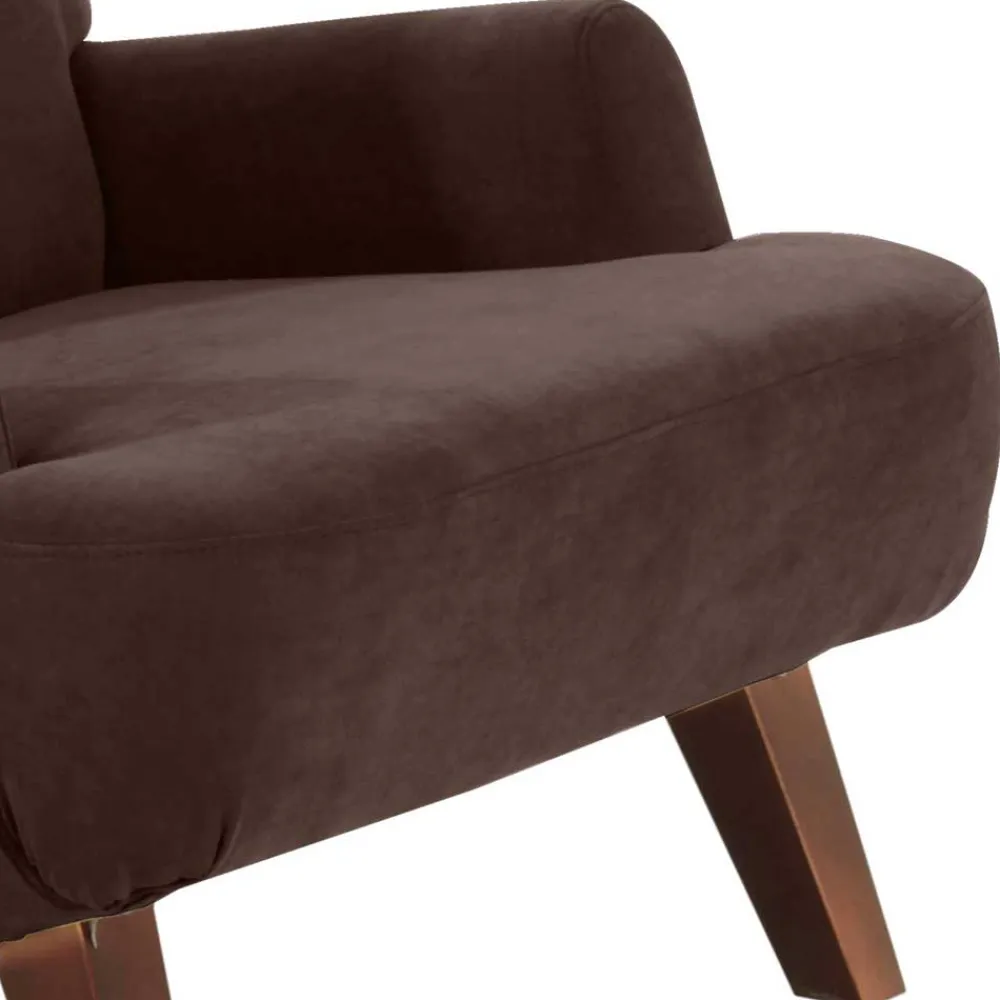 Wohnen Sessel<Velours Sessel in Braun mit Nussbaumfarben - Vastonia