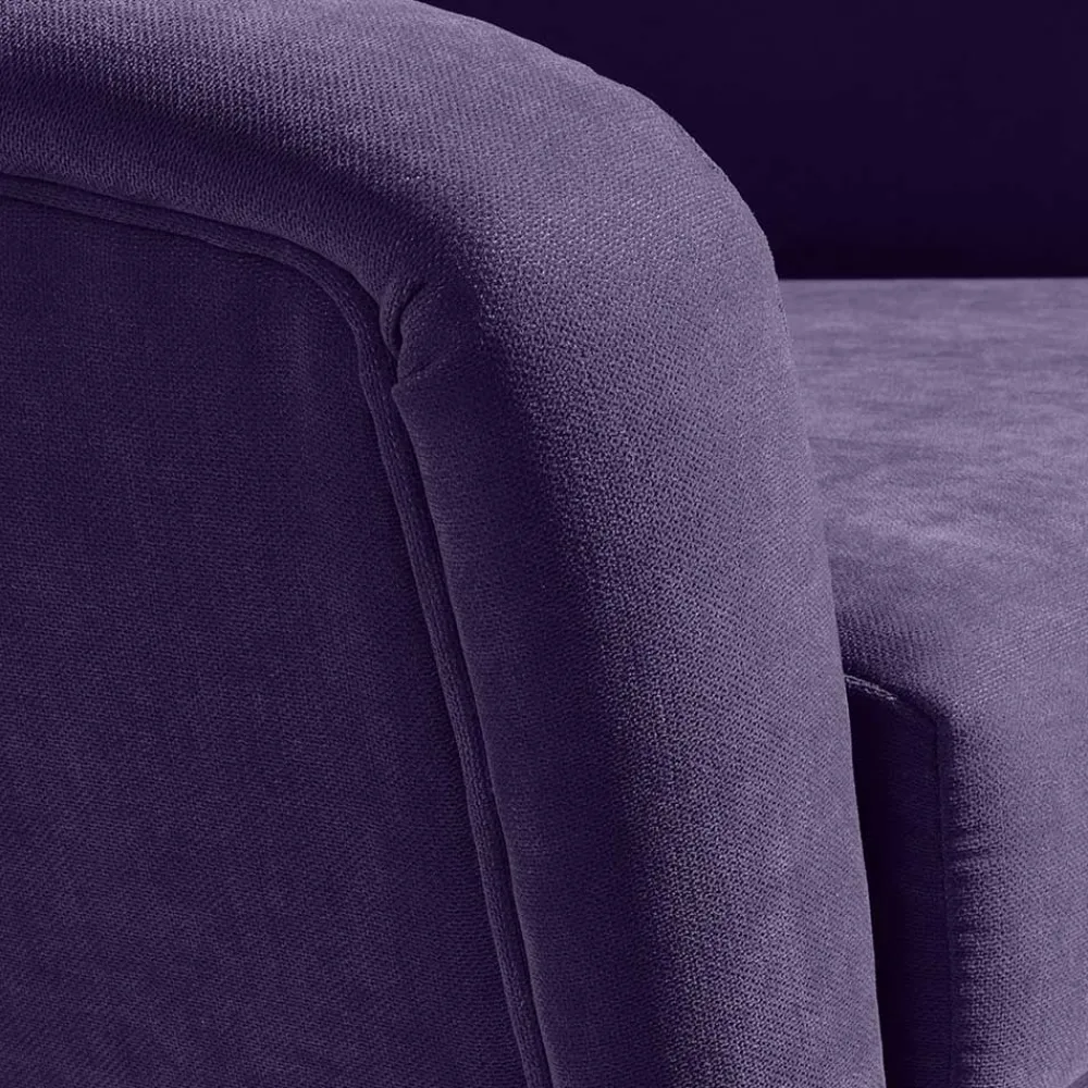 Wohnen Sessel<Velours Sessel in Violett und Buche Natur - Cunnar