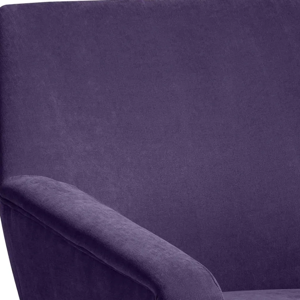 Wohnen Sessel<Velours Sessel in Violett und Buche Natur - Cunnar