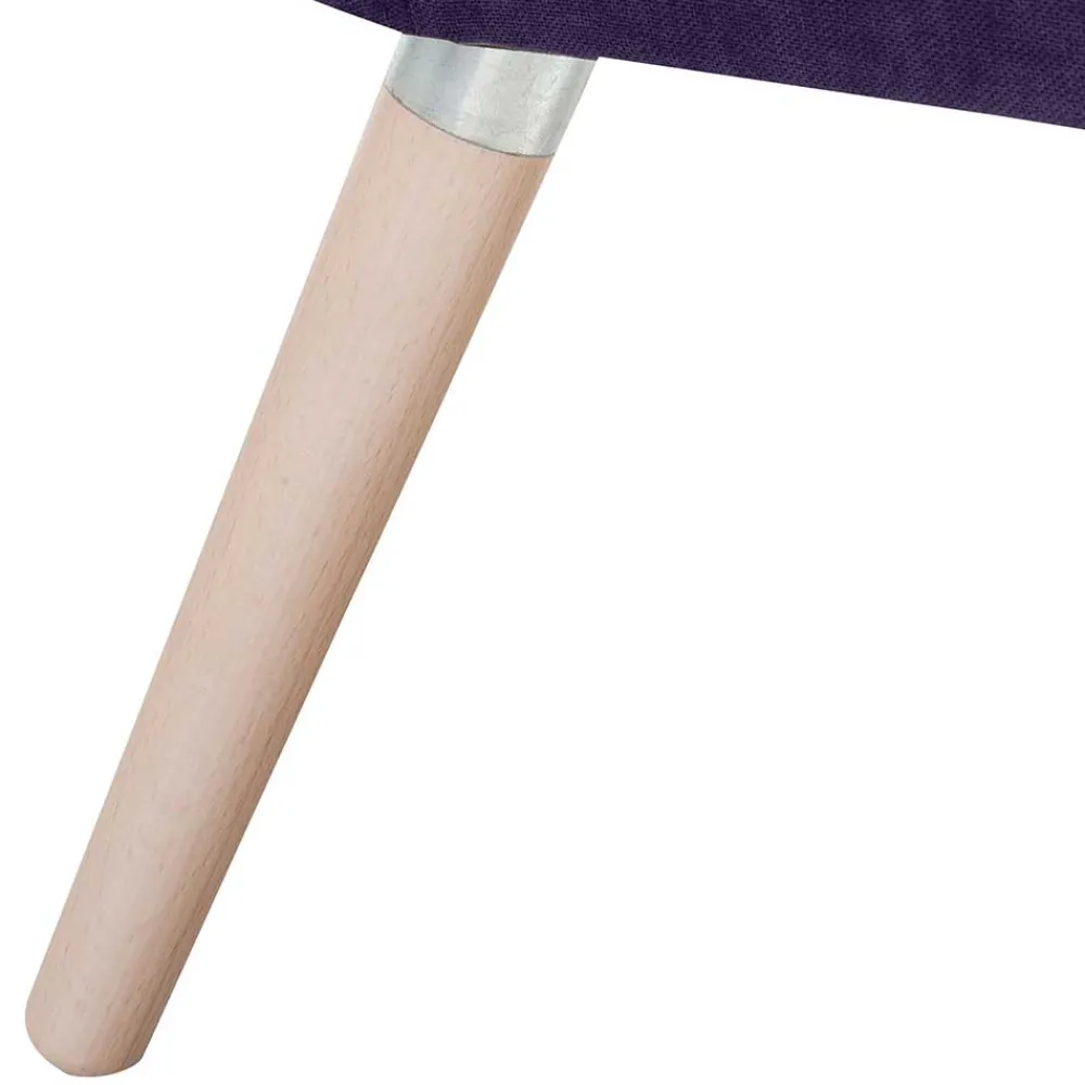 Wohnen Sessel<Velours Sessel in Violett und Buche Natur - Cunnar