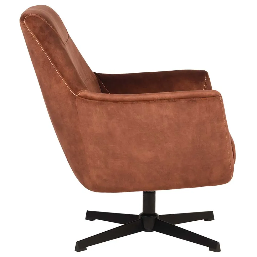 Wohnen Sessel<Velours TV Sessel in Rost Braun - Vuluza