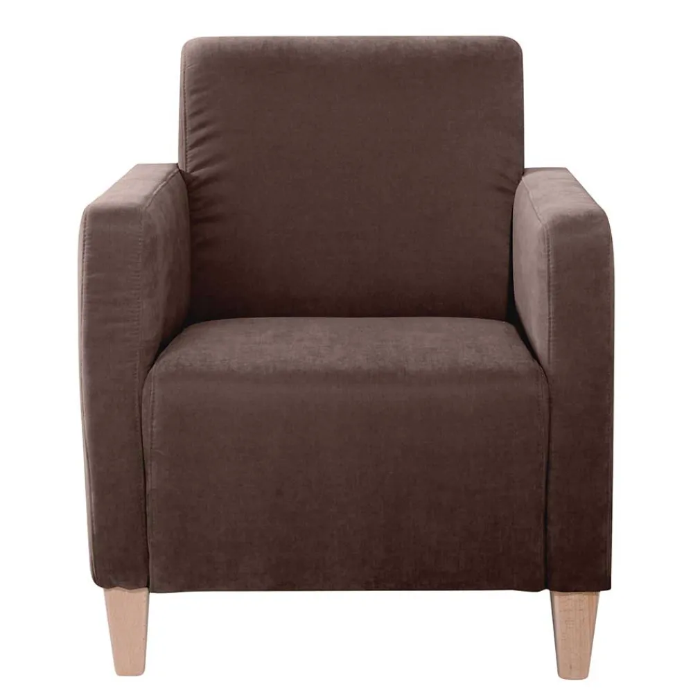 Wohnen Sessel<Velours Wohnzimmersessel in Braun - Dario