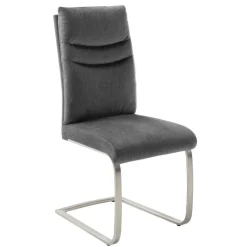 Wohnen Sessel<Velours-Freischwinger in Anthrazit - Vioriga (2er Set)