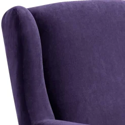 Wohnen Sessel<Velours-Ohrensessel in Violett mit Buche - Antonia