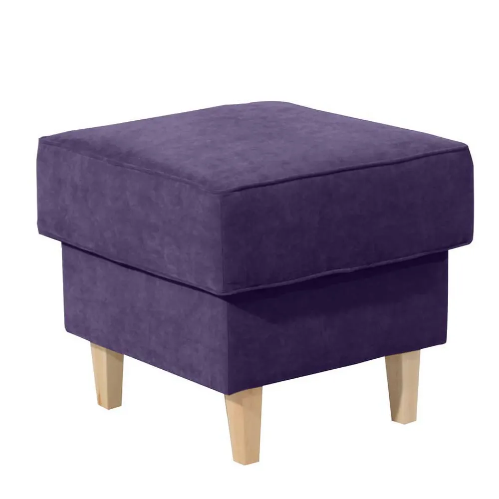 Wohnen Sessel<Velours-Ohrensessel in Violett mit Buche - Antonia