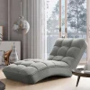 Wohnen Sofas<Velours-Polsterliege in Hellgrau - Spain