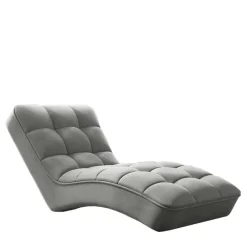 Wohnen Sofas<Velours-Polsterliege in Hellgrau - Spain