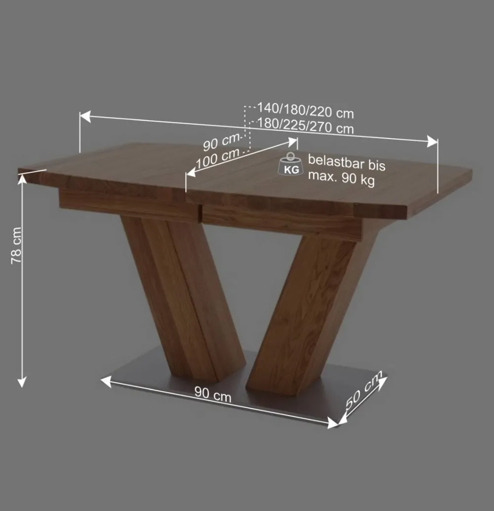 Wohnen Tische<Verlängerbarer Bootsdesign Tisch aus Wildeiche - Peng