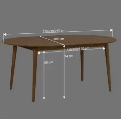 Wohnen Tische<Verlängerbarer Holztisch mit ovaler Platte - Julisch