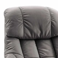 Wohnen Sessel<Verstellbarer Relaxsessel mit Leder Schlammfarben Italo auf Tellerfuß Schwarz