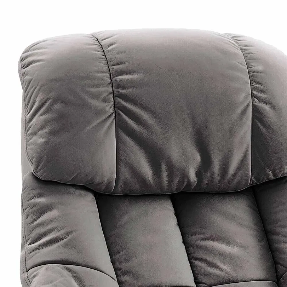 Wohnen Sessel<Verstellbarer Relaxsessel mit Leder Schlammfarben Italo auf Tellerfuß Schwarz