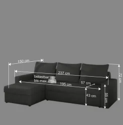 Wohnen Sofas<Verwandlungssofa in Rot und Schwarz - Capreran