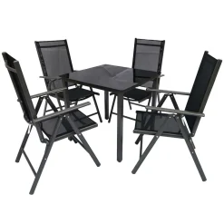 Wohnen Sitzgruppe<Vier Hochlehner & Gartentisch Set - Cadiz (fünfteilig)
