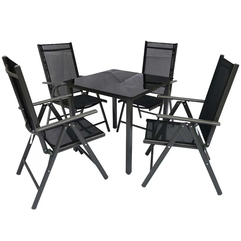 Wohnen Sitzgruppe<Vier Hochlehner & Gartentisch Set - Cadiz (fünfteilig)