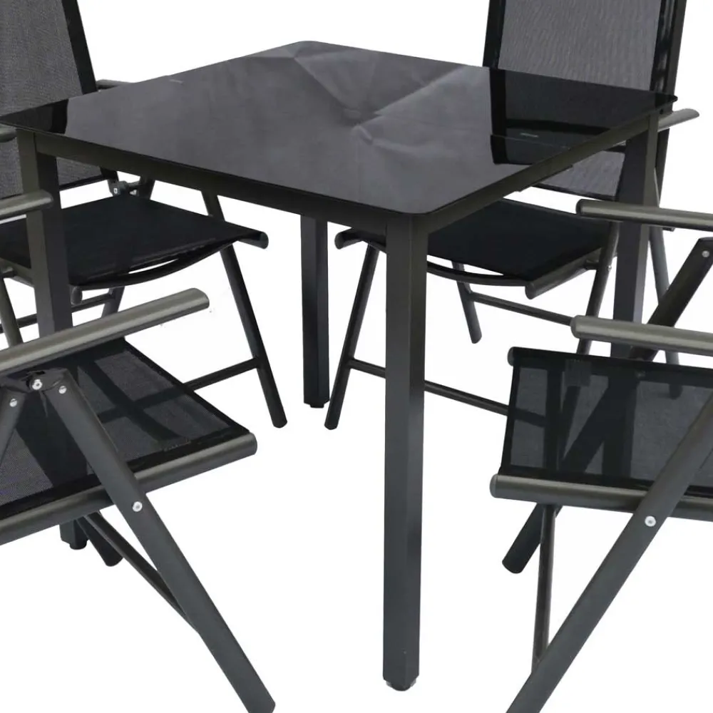 Wohnen Sitzgruppe<Vier Hochlehner & Gartentisch Set - Cadiz (fünfteilig)