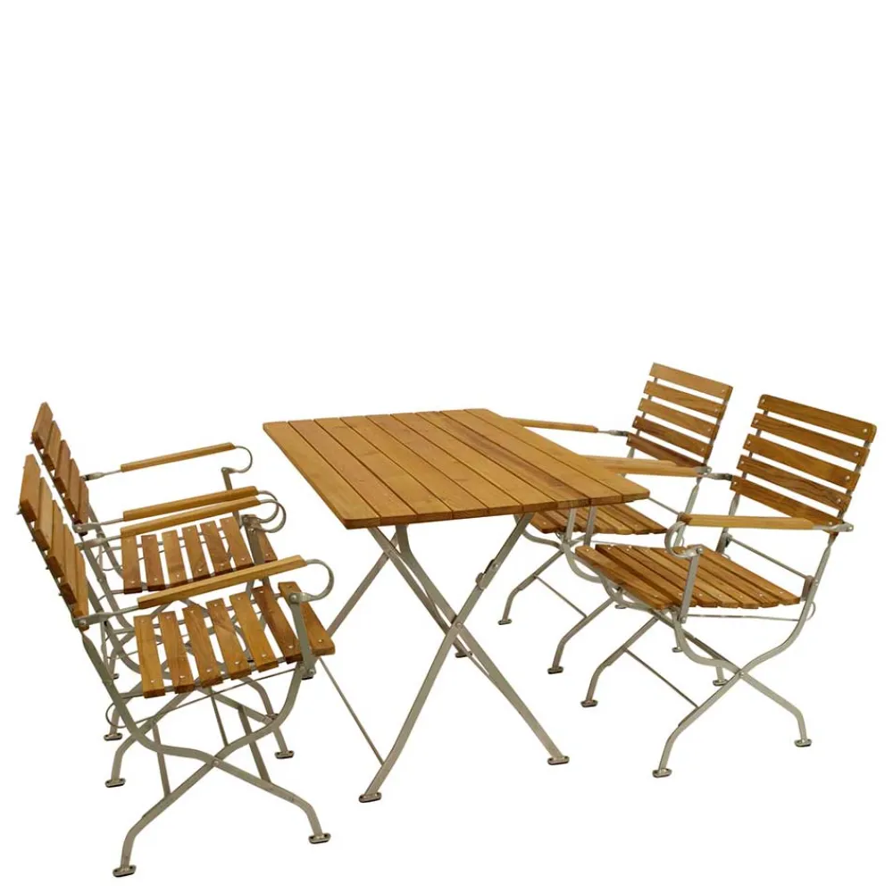Wohnen Sitzgruppe<Vier Personen Sitzgruppe für den Garten - Laucius (fünfteilig)