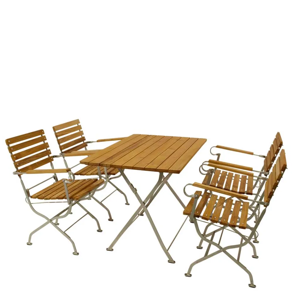 Wohnen Sitzgruppe<Vier Personen Sitzgruppe für den Garten - Laucius (fünfteilig)