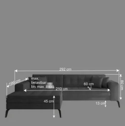 Wohnen Sofas<Viersitzer Funktionssofa in Hellrosa - Tribial