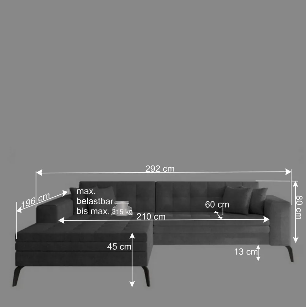 Wohnen Sofas<Viersitzer Sofaecke in Beigegrau - Javolena
