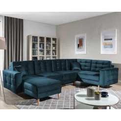 Wohnen Sofas<Viersitzer Wohnzimmer Schlafcouch in Dunkelblau - Mauritius