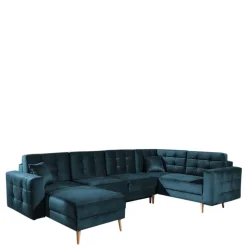 Wohnen Sofas<Viersitzer Wohnzimmer Schlafcouch in Dunkelblau - Mauritius