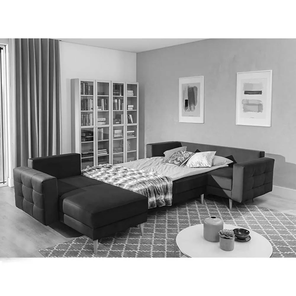 Wohnen Sofas<Viersitzer Wohnzimmer Schlafcouch in Dunkelblau - Mauritius