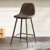 Wohnen Hocker<Vintage Barhocker mit Lehne Dorisa Kunstleder Taupe (2er Set)
