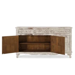Wohnen Sideboards<Vintage Design Anrichte in Holz White Wash - Perolyn